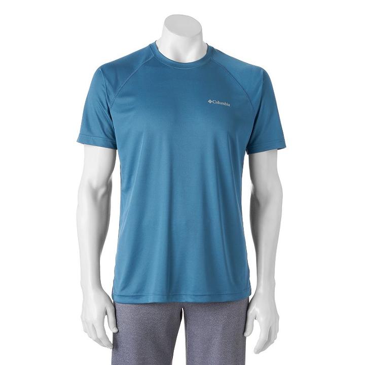 Men's Columbia Omni-wick Fork Stream Tee, Size: Small, Blue (navy)