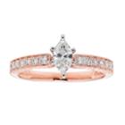 14k Gold Igl Certified Marquise Cut 1/2 Carat T.w. Diamond Engagement Ring, Women's, Size: 7.50, White