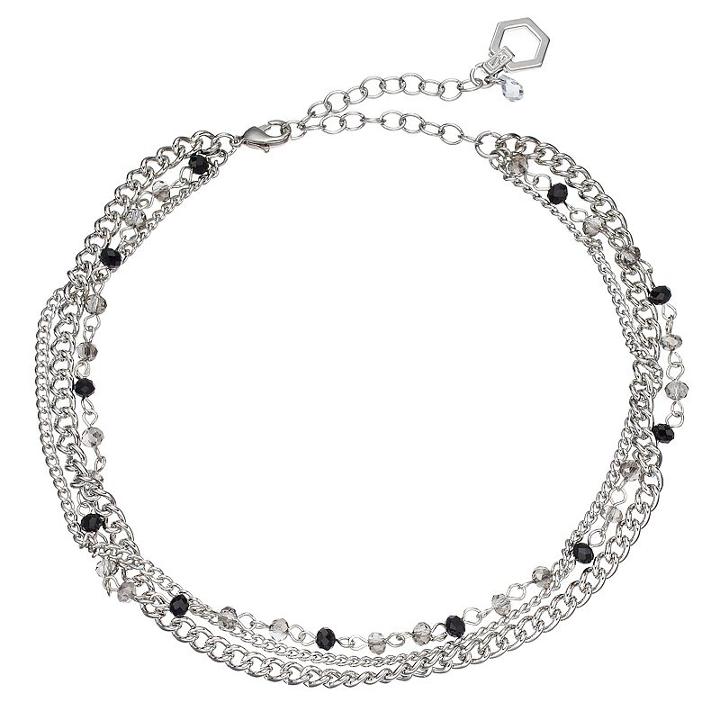 Simply Vera Vera Wang Beaded Multi Strand Choker Necklace, Women's, Black