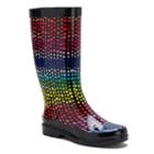Sugar Raffle Women's Waterproof Rain Boots, Size: 9, Black