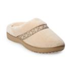 Women's Isotoner Jena Microterry Hoodback Slippers, Size: Small, Beig/green (beig/khaki)