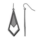 Glittery Openwork Inverted Kite Earrings, Women's, Black