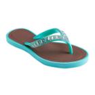 Girls 4-16 Mint Beaded Flip Flops, Girl's, Size: 1/2, Lt Green