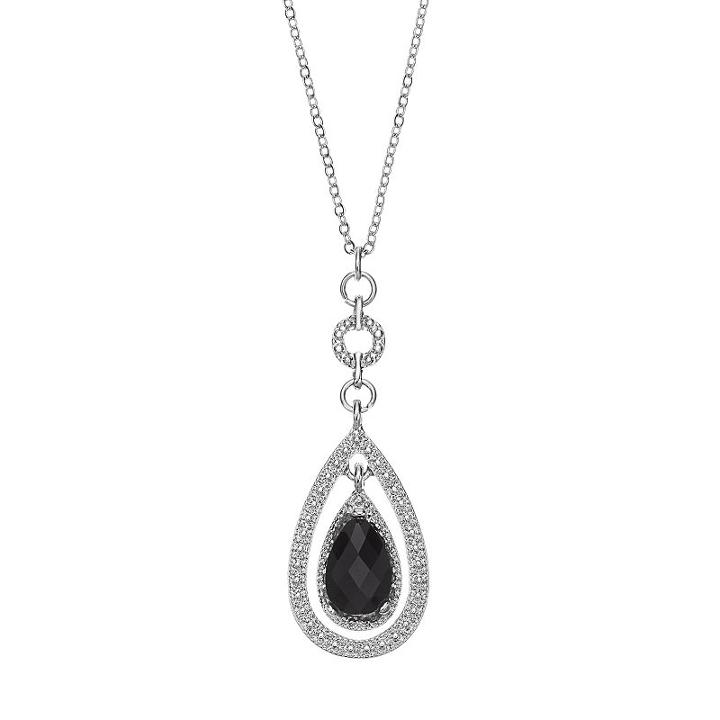 1928 Double Teardrop Pendant, Women's, Size: 16, Black