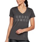 Women's Under Armour Tech Short Sleeve V-neck Graphic Tee, Size: Xl, Grey (charcoal)