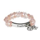 Pink Sister Faceted & Stone Bead Stretch Bracelet, Women's