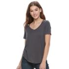 Juniors' Mudd&reg; Cut-out Tee, Teens, Size: Xl, Grey (charcoal)