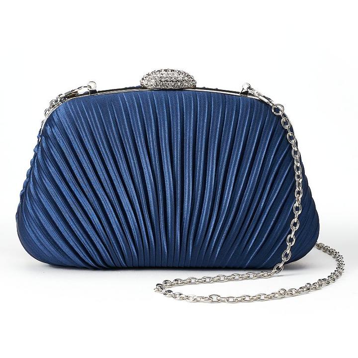 Gunne Sax By Jessica Mcclintock Brianna Satin Pleated Frame Clutch, Women's, Blue