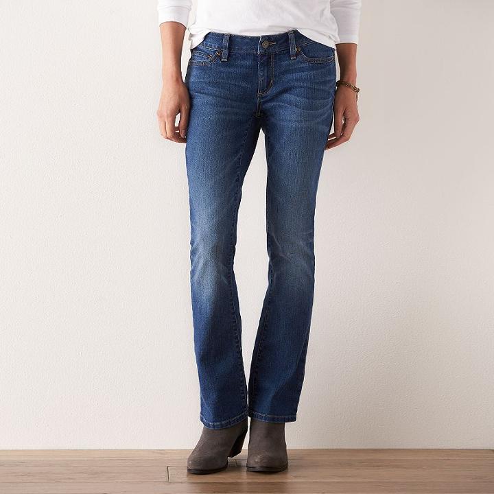 Petite Sonoma Goods For Life&trade; Slim Fit Bootcut Jeans, Women's, Size: 12p-short, Med Blue