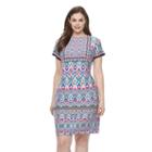 Plus Size Suite 7 Ikat Shift Dress, Women's, Size: 18 W, Pink Other