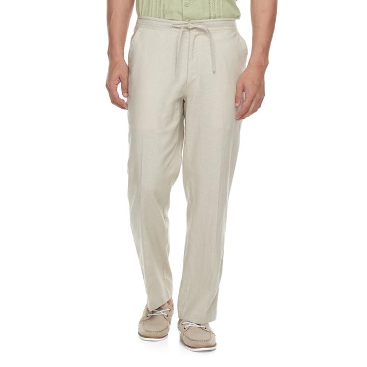 Men's Havanera Classic-fit Linen-blend 32-inch Inseam Drawstring Pants, Size: Medium, White