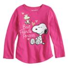 Toddler Girl Jumping Beans&reg; Peanuts Snoopy & Woodstock Best Friends Forever Long Sleeve Tee, Size: 3t, Med Pink