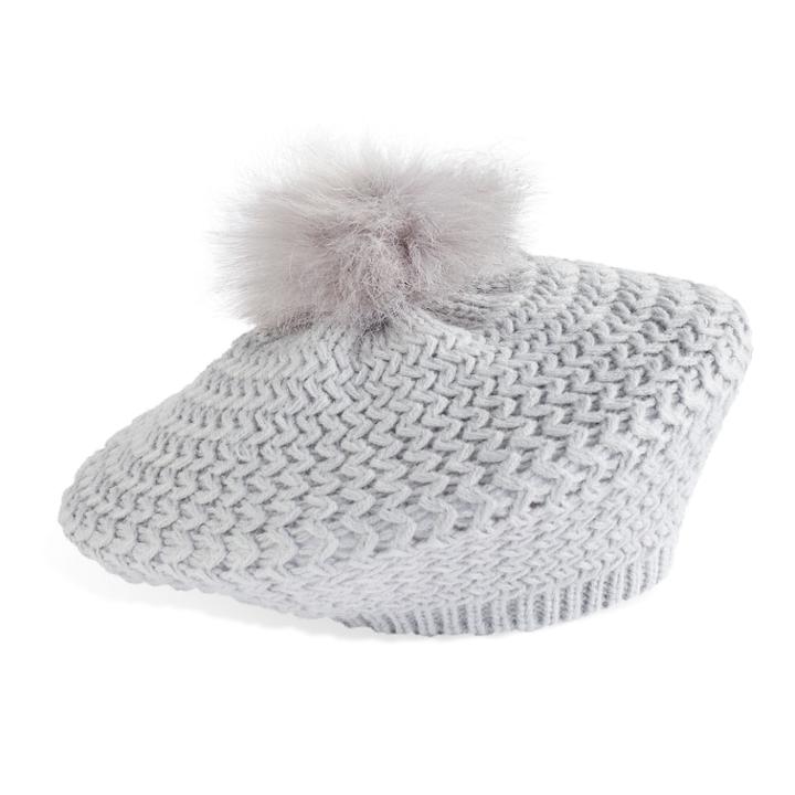 Women's Apt. 9&reg; Faux Fur Pom Pom Knit Beret, Black