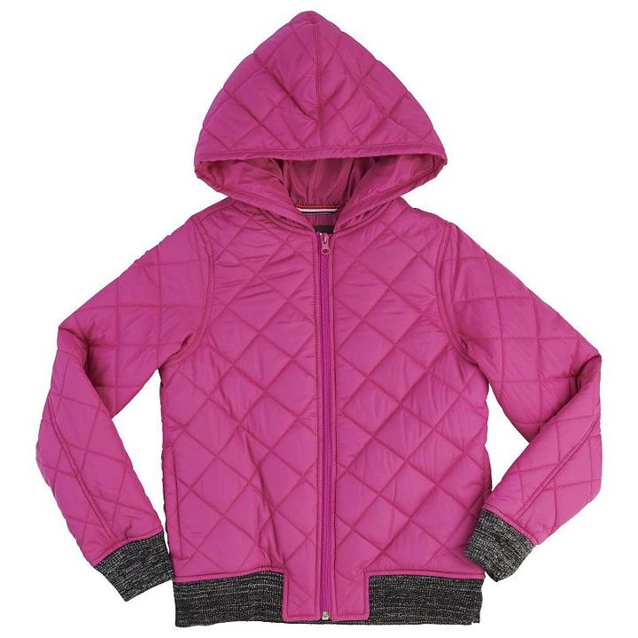 Girls 7-16 & Plus Size French Toast Quilted Hooded Bomber Jacket, Girl's, Size: 14-16, Med Pink