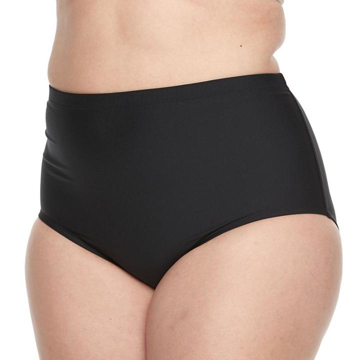 Plus Size N High-waist Bikini Bottoms, Women's, Size: 3xl, Black