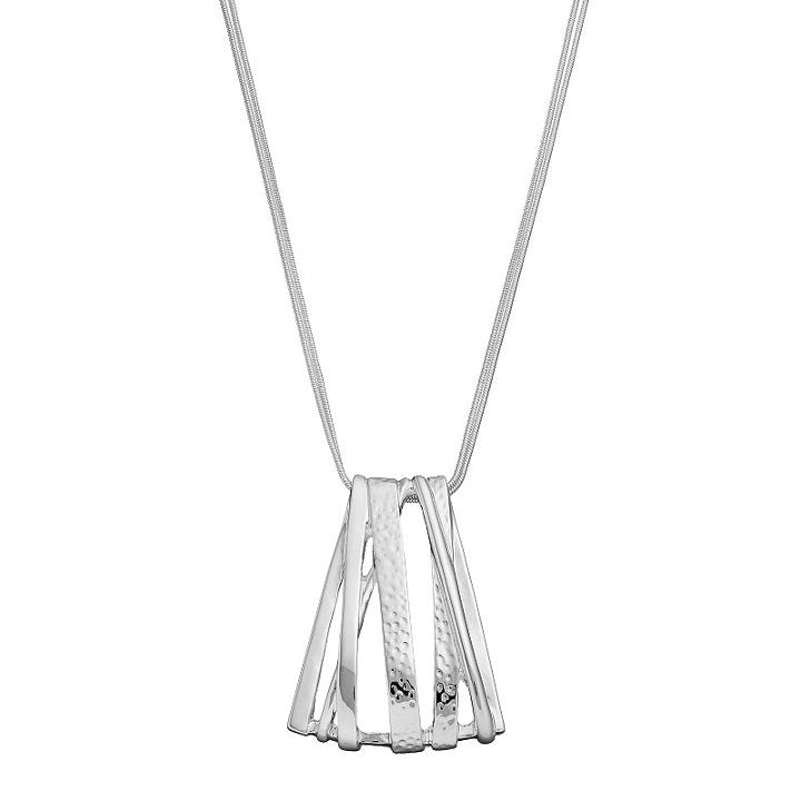 Dana Buchman Double Strand Crisscross Pendant Necklace, Women's, Silver
