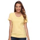 Women's Croft & Barrow&reg; Essential V-neck Tee, Size: Large, Gold