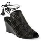 Journee Collection Tandra Women's Wedge Sandals, Size: Medium (11), Black