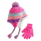 Girls 4-16 So&reg; Space-dyed Earflap Hat & Gloves Set, Size: M-l, Multicolor