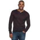 Men's Marc Anthony Slim-fit Slubbed Sweater Henley, Size: Large, Purple