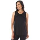 Women's Apt. 9&reg; Floral Applique Tank, Size: Medium, Black