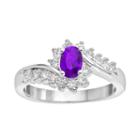 City Rox Silver-plated Cubic Zirconia Bypass Ring, Women's, Size: 8, Purple