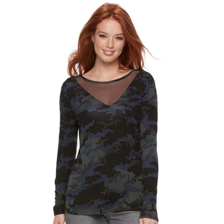 Women's Rock & Republic&reg; Mesh Tee, Size: Xs, Grey