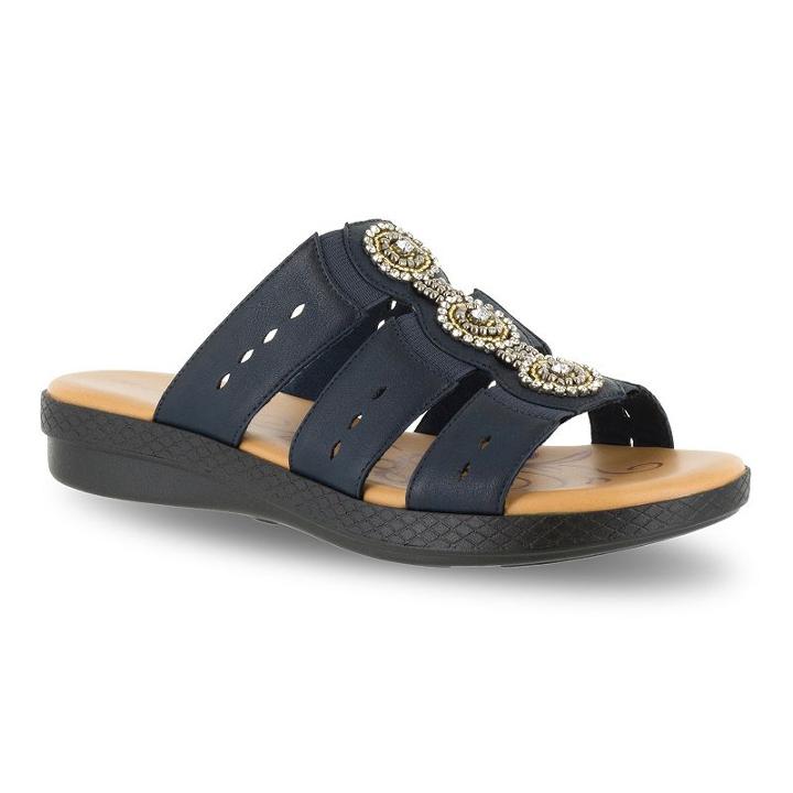 Easy Street Nori Women's Sandals, Size: 6 Wide, Blue (navy)