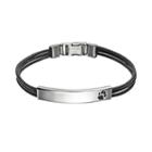 Steel City Stainless Steel & Leather Paw Print Bracelet - Men, Size: 8, Grey