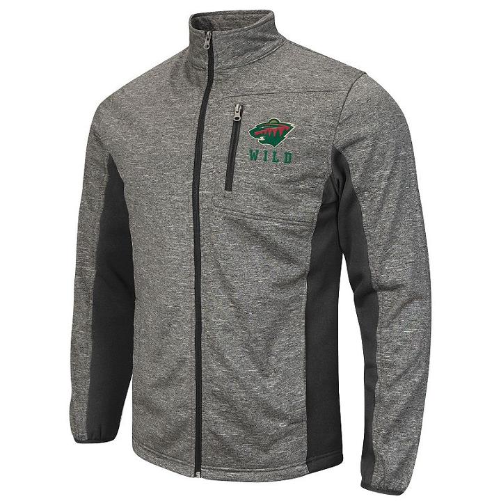 Men's Minnesota Wild Space-dye Full-zip Fleece Jacket, Size: Small, Grey