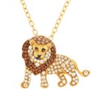 Animal Planet 18k Gold Over Silver Crystal Lion Pendant, Women's, Size: 18, Yellow
