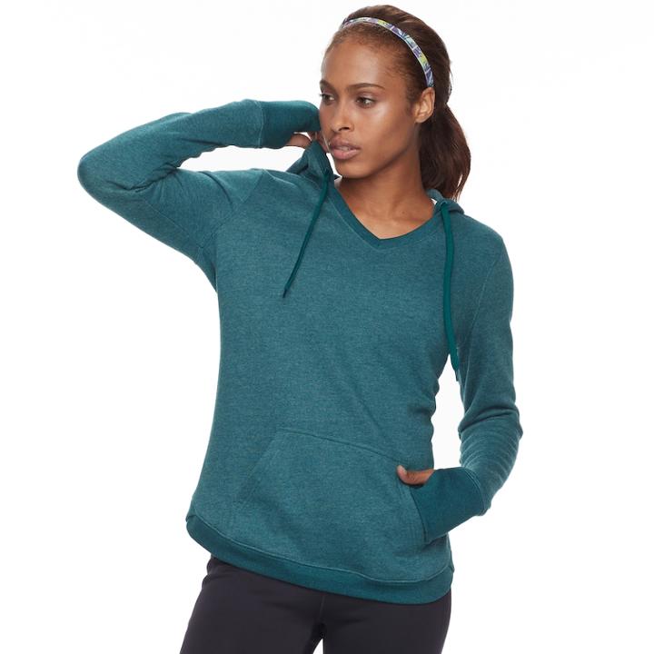 Women's Tek Gear V-neck Fleece Hoodie, Size: Xs, Dark Blue