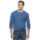 Big & Tall Men's Sonoma Goods For Life&trade; Modern-fit Flexwear Henley, Size: M Tall, Dark Blue