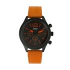 Tko Orlogi Men's Leather Watch, Orange