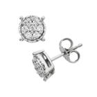 1/4 Carat T.w. Diamond Sterling Silver Cluster Stud Earrings, Women's, White