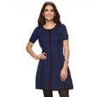 Petite Suite 7 Colorblock Fit & Flare Sweaterdress, Women's, Size: Xs Petite, Blue Other