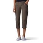 Women's Lee Nikki Cuffed Comfort Waist Poplin Capris, Size: 4 - Regular, Green