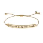 Live The Life You Love Adjustable Bracelet, Women's, Gold