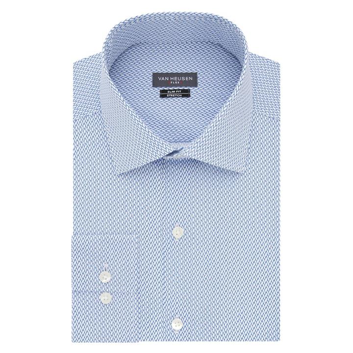 Men's Van Heusen Slim-fit Flex Spread-collar Dress Shirt, Size: 14.5-32/33, Blue Other