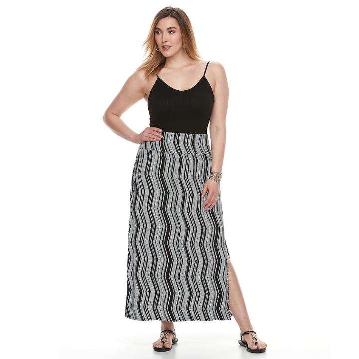 Plus Size Apt. 9&reg; Tummy Control Maxi Skirt, Women's, Size: 1xl, Oxford