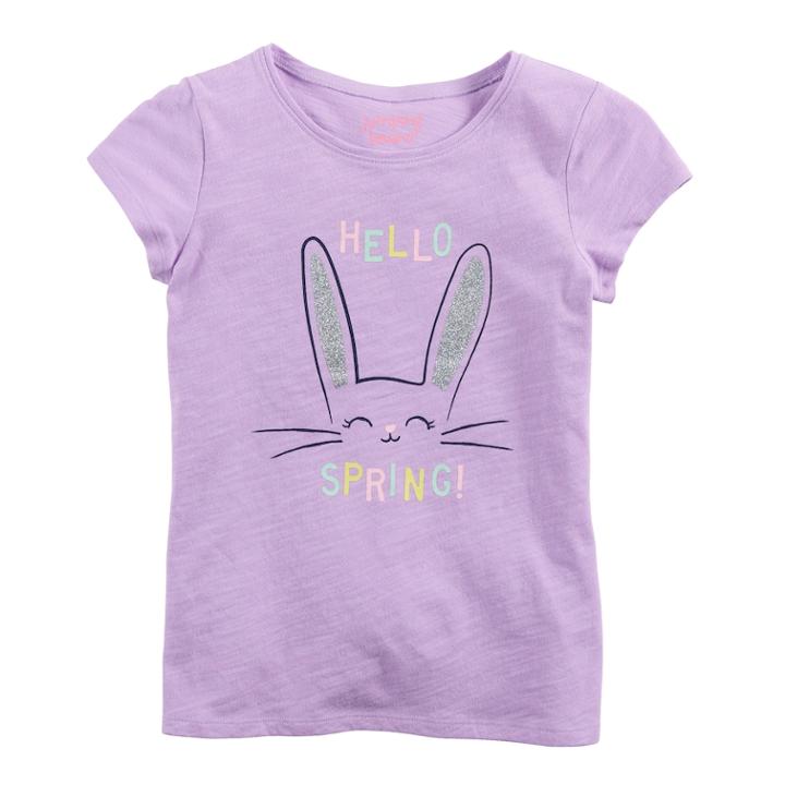 Girls 4-10 Jumping Beans&reg; Easter Themed Slubbed Graphic Tee, Size: 5, Brt Purple