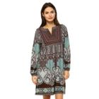 Women's White Mark Paisley Sweaterdress, Size: Large, Brown