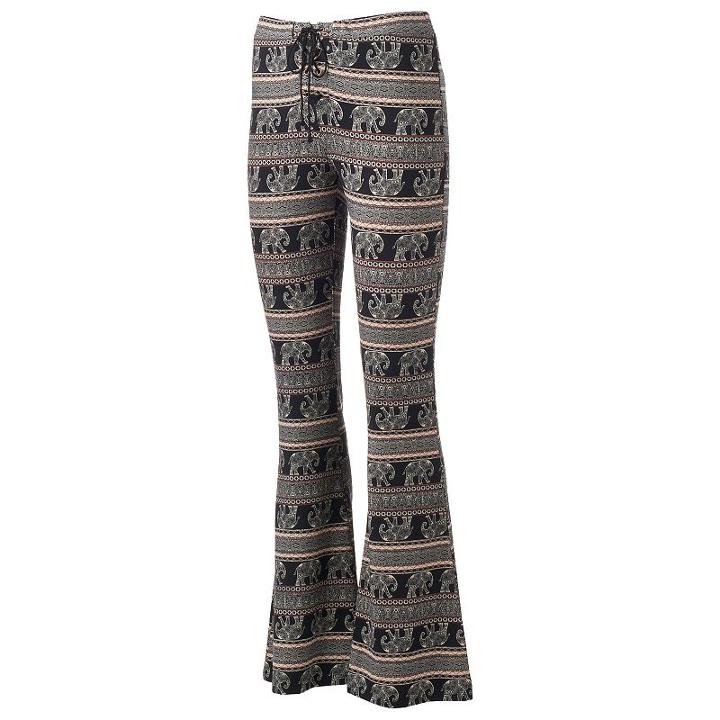 Juniors' About A Girl Lace-up Flare Pants, Size: Xs, Turquoise/blue (turq/aqua)