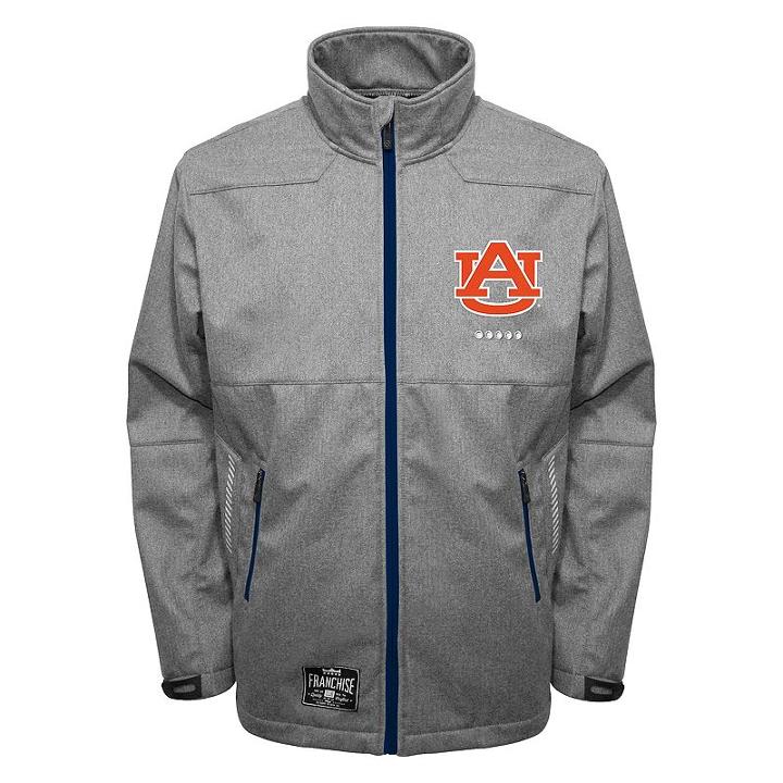 Men's Franchise Club Auburn Tigers Tech Fleece Softshell Jacket, Size: 3xl, Grey