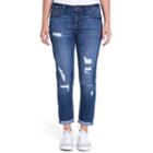 Juniors' Crave Ripped Slim Girlfriend Jeans, Teens, Size: 1, Purple Oth