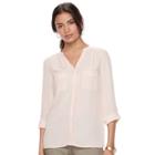 Women's Elle&trade; Lace Trim Blouse, Size: Xxl, Lt Orange