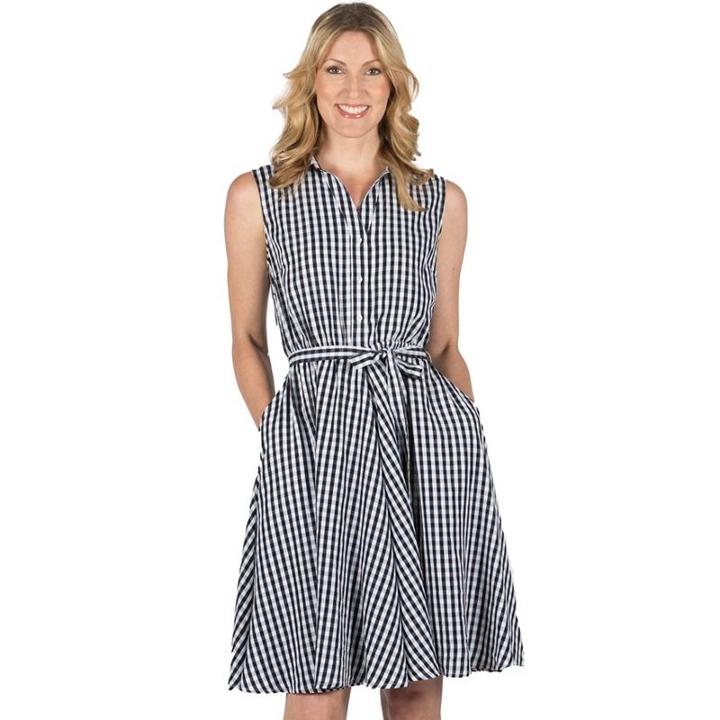 Women's Larry Levine Fit & Flare Gingham Dress, Size: Xl, Oxford