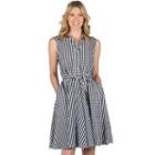 Women's Larry Levine Fit & Flare Gingham Dress, Size: Xl, Oxford