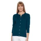 Women's Croft & Barrow&reg; Button Down Cardigan, Size: Large, Dark Blue