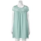 Juniors' Lily Rose Lace Yoke Swing Dress, Girl's, Size: Large, Green Oth